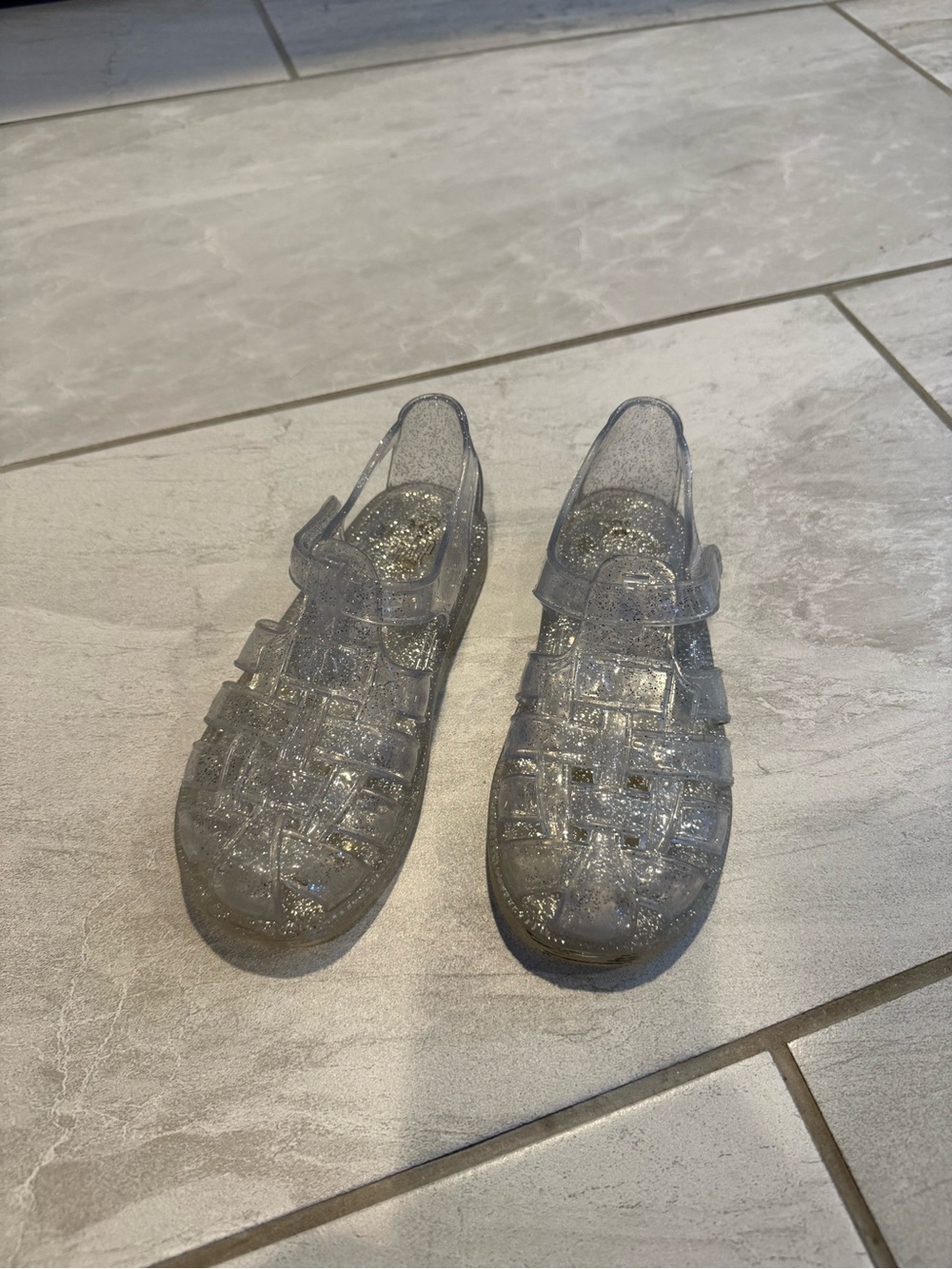 GAP Silver Glitter Jelly Sandals for Kids